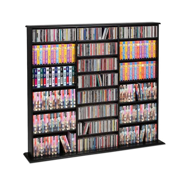 Prepac BMA-0320 Double Media DVDCDGames Storage Tower Black for sale online 
