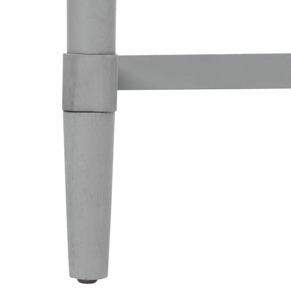 Riviera Elegance Distressed Grey 4-Drawer Metal & Wood Console Table
