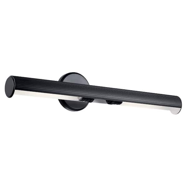 KICHLER Midi 24 in. 2-Light Black LED Hallway Indoor Wall Sconce Picture Light with Adjustable Arm