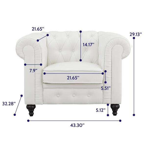 White discount chesterfield chair