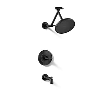 Paces Single Handle 3-Spray Tub and Shower Faucet 1.75 GPM in Matte Black (Valve Included)