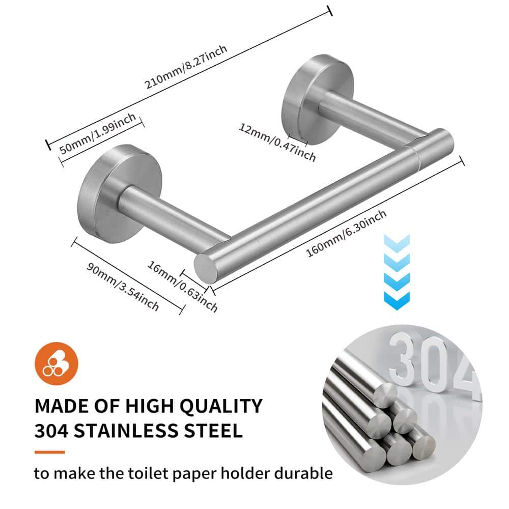 Brushed Nickel Wall Mounted Pivoting Toilet Paper Holder