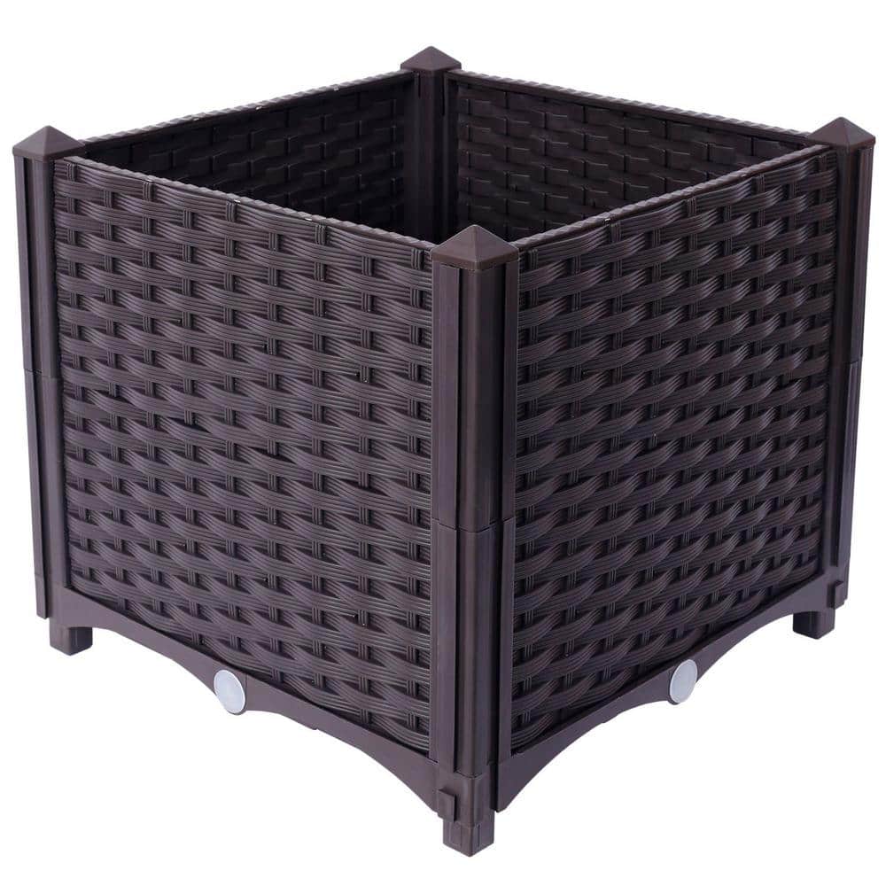 Anky 15.7 in. Brown PP Plastic Rectangular Outdoor Raised Planter Box price history on PriceWatchPro