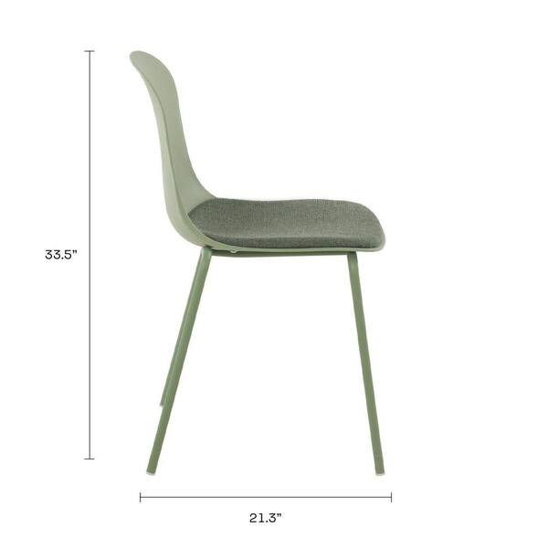 Jamesdar Serena Olive Green Stackable Chair with Cushion (Set-4