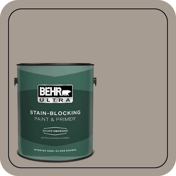 BEHR ULTRA 1 gal. #N200-4 Rustic Taupe Extra Durable Semi-Gloss Enamel Interior Paint & Primer