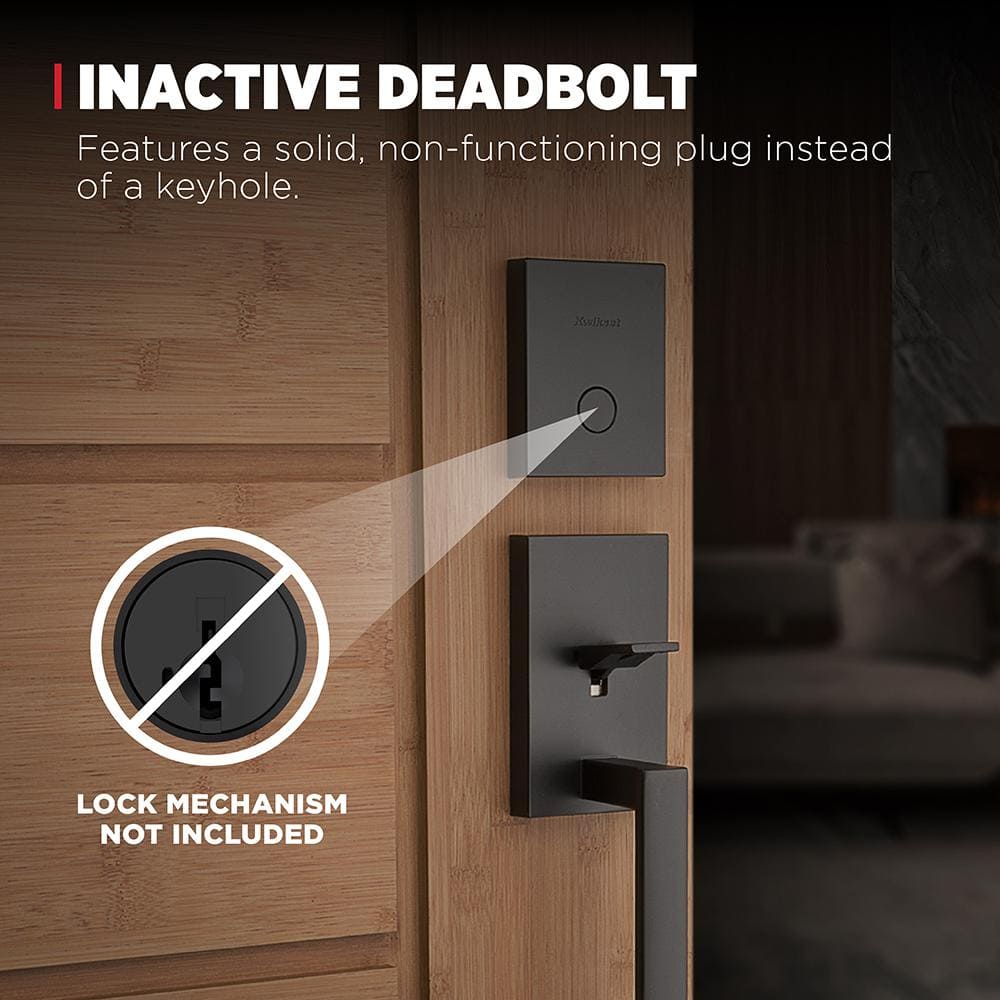 Matte Black Contemporary 2-Piece Dummy Door Handleset