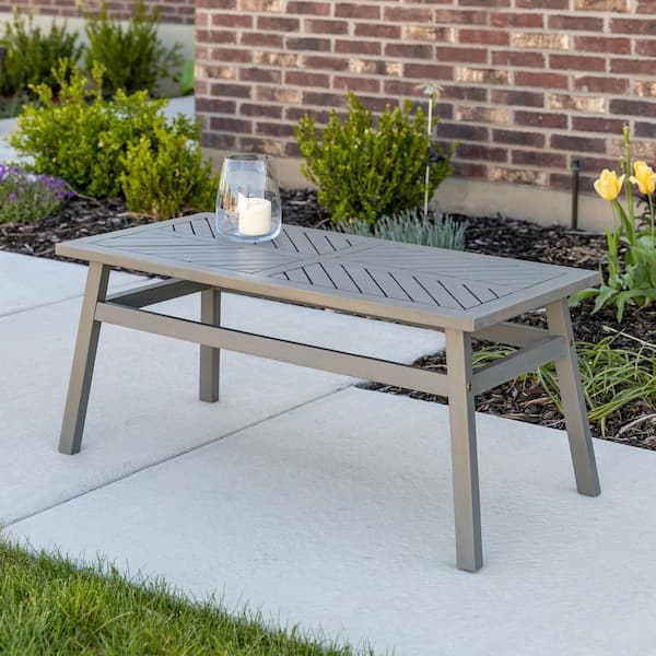 grey wood patio table