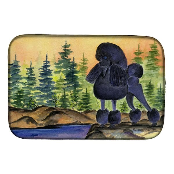 Caroline's Treasures 14 in. x 21 in. Multicolor White Standard Poodle  Spring Dish Drying Mat CK1279DDM - The Home Depot