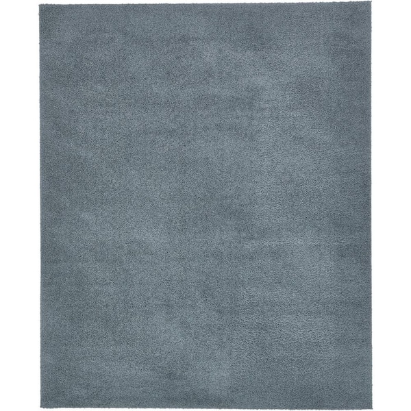 Unique Loom Studio Solid Shag Slate Blue 8' 0 x 10' 0 Area Rug