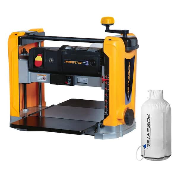 15 Amp 13 in. Benchtop Thickness Planer 3-Blade with 4 in. Clear Dust Port, 30 Micron Dust Collector Bag 4 in. Key Clamp