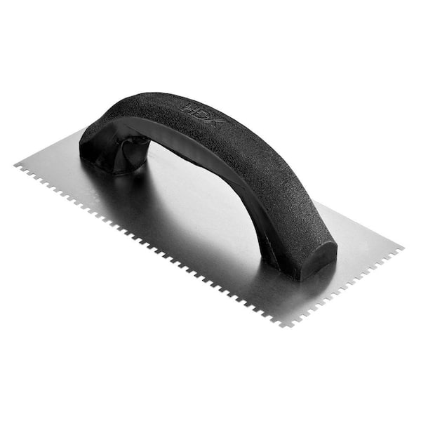 HDX 9 in. x 1/8 in. x 1/8 in. Square-Notch Economy Flooring Trowel