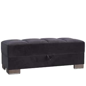 Basics Air Collection Black Ottoman With Storage