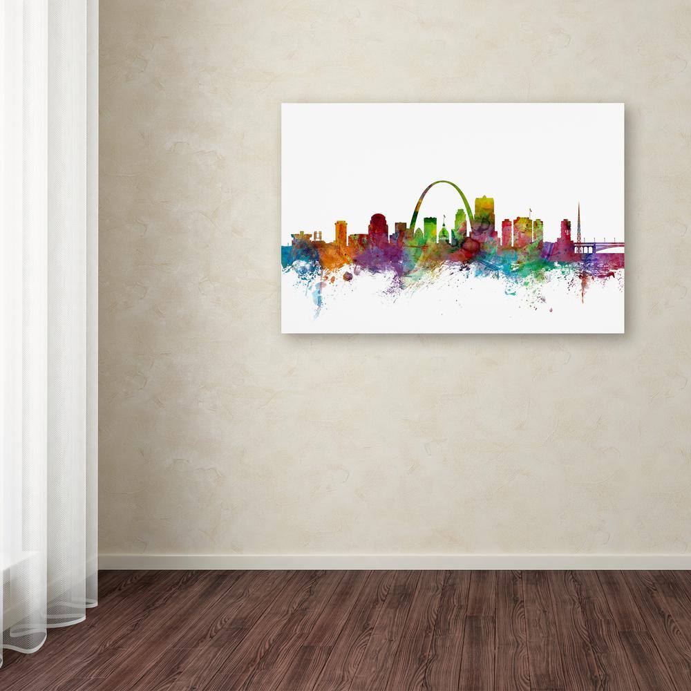 Colorful St. Louis Missouri Skyline Canvas Print, 12" x 19"