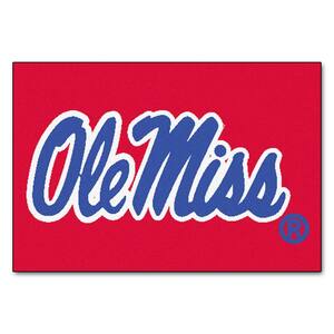 NCAA - University of Mississippi (Ole Miss) Red 19 in. x 30 in. Indoor Starter Door Mat