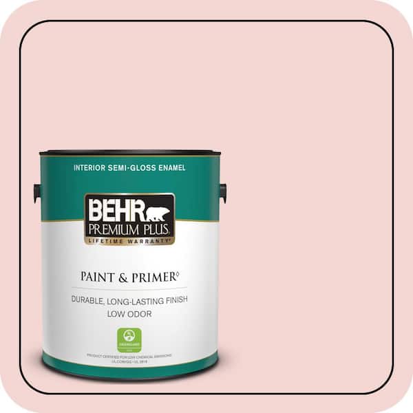 BEHR PREMIUM PLUS 1 gal. #150C-2 Hawaiian Shell Semi-Gloss Enamel Low Odor Interior Paint & Primer
