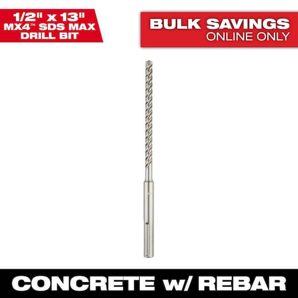 Milwaukee 1/2 in. x 13 in. 4-Cutter SDS-MAX Carbide Drill Bit