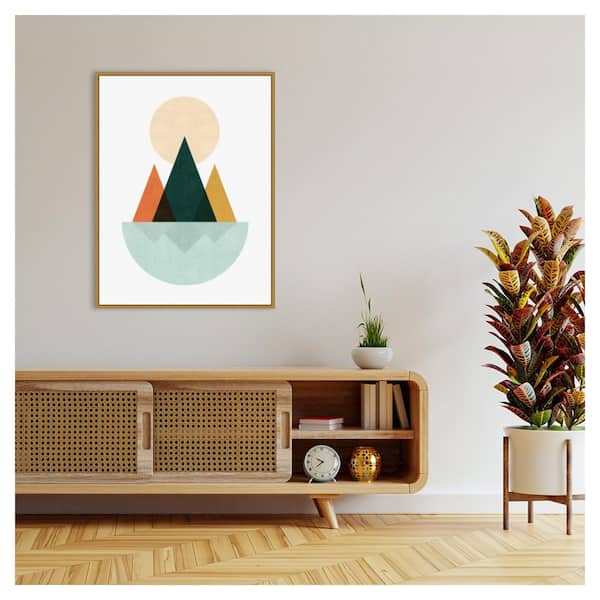 Amanti Art Geometric Landscape by Vitor Costa Floater Frame Canvas