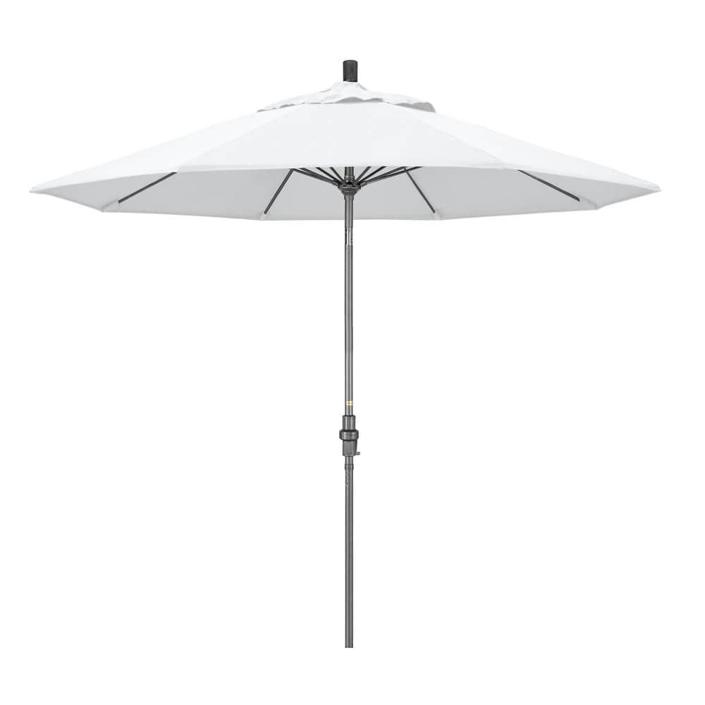 9 ft. Hammertone Grey Aluminum Market Patio Umbrella with Collar Tilt Crank Lift in Natural Pacifica price history on PriceWatchPro