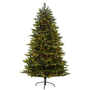7 ft. North Carolina Fir Artificial Christmas Tree with 550 Clear Lights and 3703 Bendable Branches