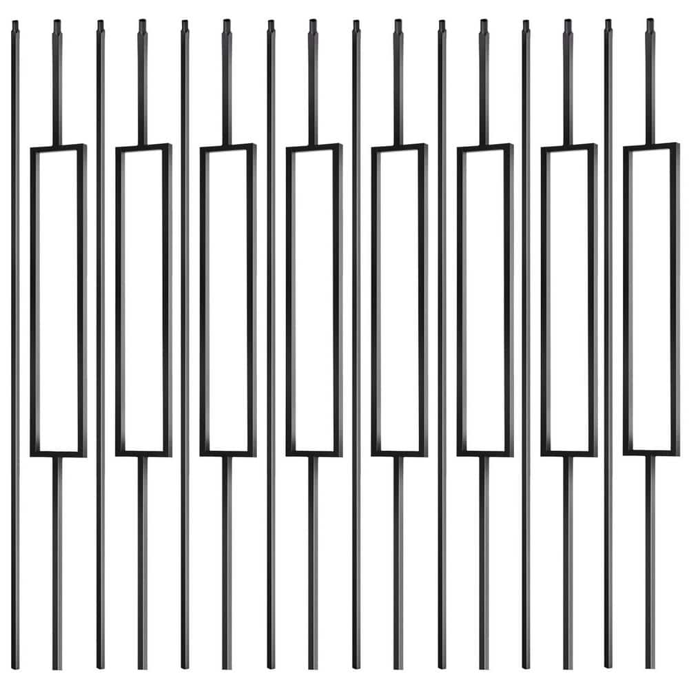 44 in. H x 0.5 in. W Satin Black Wrought Iron Stair Railing Kit with 16 Pcs Hollow Balusters for Interior Aluminum price history on PriceWatchPro