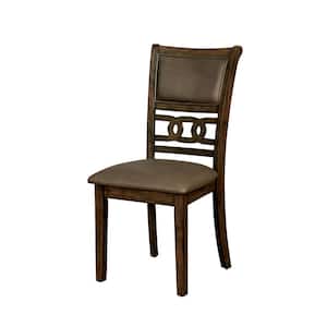 Ilana Satin Walnut Leatherette Ring Side Chair (Set of 2)