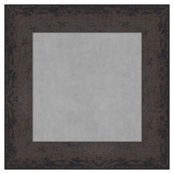 Amanti Art Dappled Black Brown 17 in. x 17 in. Framed Magnetic Board