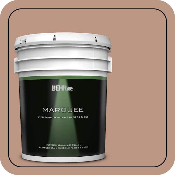 BEHR MARQUEE 5 gal. #S190-4 Spiced Brandy Semi-Gloss Enamel Exterior Paint & Primer