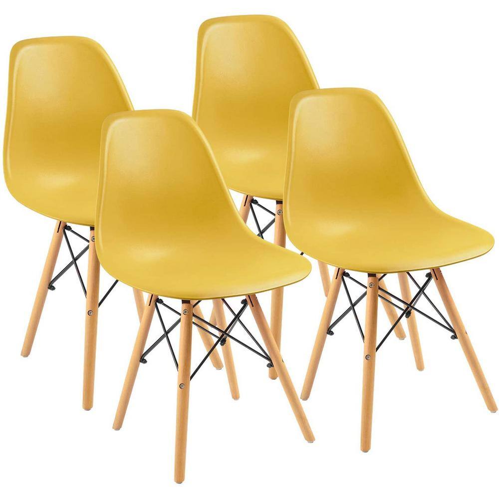 yellow mid century dining chair