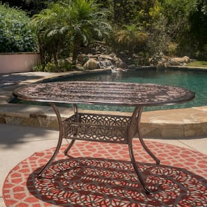 Tucson Copper Oval Aluminum Outdoor Dining Table
