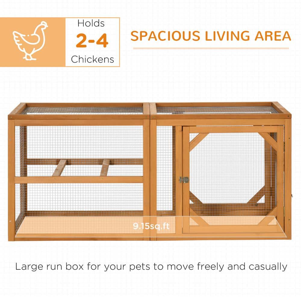 Large Wooden Chicken Coop with Metal Mesh and Lockable Doors