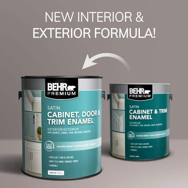 BEHR PREMIUM 1 gal. #BWC-30 Diamonds Therapy Satin Enamel Interior/Exterior  Cabinet, Door & Trim Paint 752001 - The Home Depot