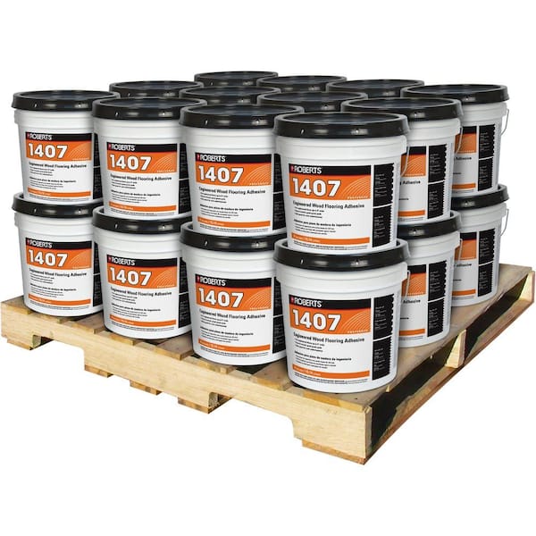 ROBERTS 4 Gal. Engineered Wood Flooring Glue Adhesive (24 Pail Pallet