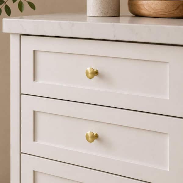 StyleWell Roswell 1-3/16 in. (30mm) Brushed Gold Round Cabinet Knob