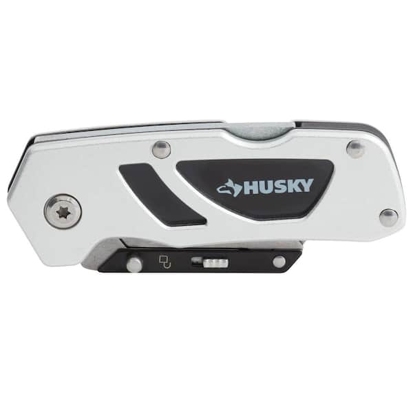 Husky Aluminum Squeeze Safety Utility Knife 00044 - The Home Depot