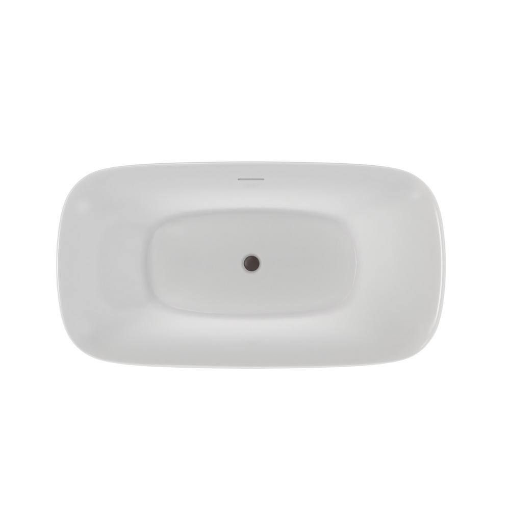 Ascend 59" White Acrylic Freestanding Double Slipper Bathtub