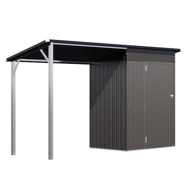 3 ft. W x 5 ft. D Metal Outdoor Open-Sided Storage Shed with 1 Door (15 sq. ft. )