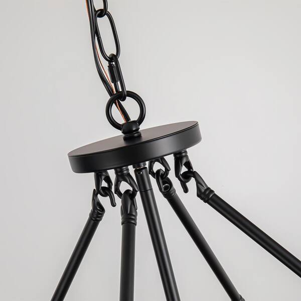 LLHZSY Dvorakova 4-Light Black Lantern Chandelier with Seedy