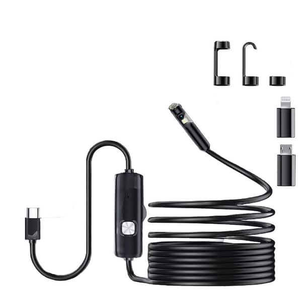 1920P HD Endoscope Camera with Dual Lens and 8+1 LED Lights IP67 Waterproof Inspection for Android iPhone iPad