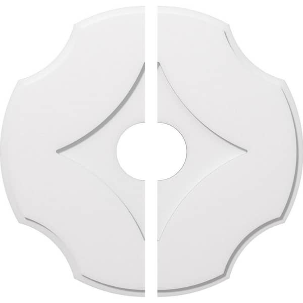 Ekena Millwork 1 in. P X 10-1/2 in. C X 30 in. OD X 6 in. ID Percival Architectural Grade PVC Contemporary Ceiling Medallion, Two Piece
