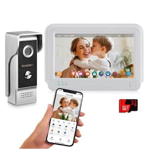 Wireless WiFi Video Doorbell Intercom System 1080P Video Door Camera with Monitor 7 in. Touch Screen No Monthly Fees