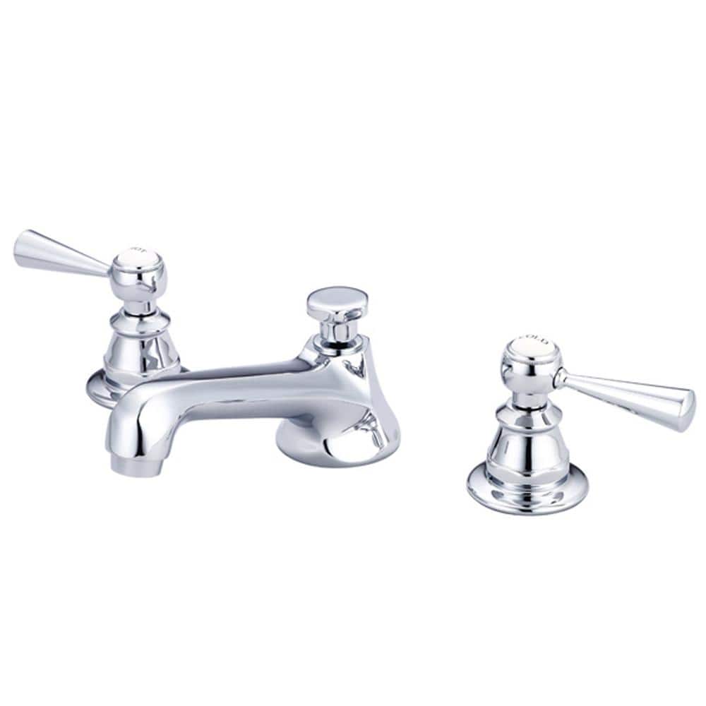 Chrome Classic Widespread Lavatory Faucet with Lever Handles