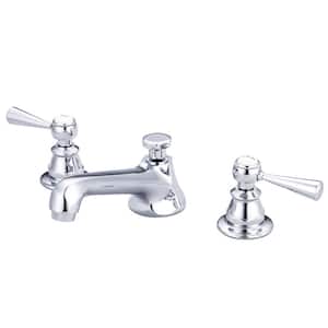 8 in. Widespread 2-Handle Century Classic Bathroom Faucet in Triple Plated Chrome with Pop-Up Drain
