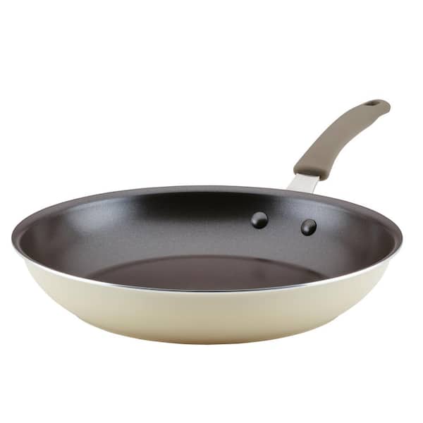 Rachael Ray Cook + Create 12 .5 in. Aluminum Nonstick Frying Pan in Almond