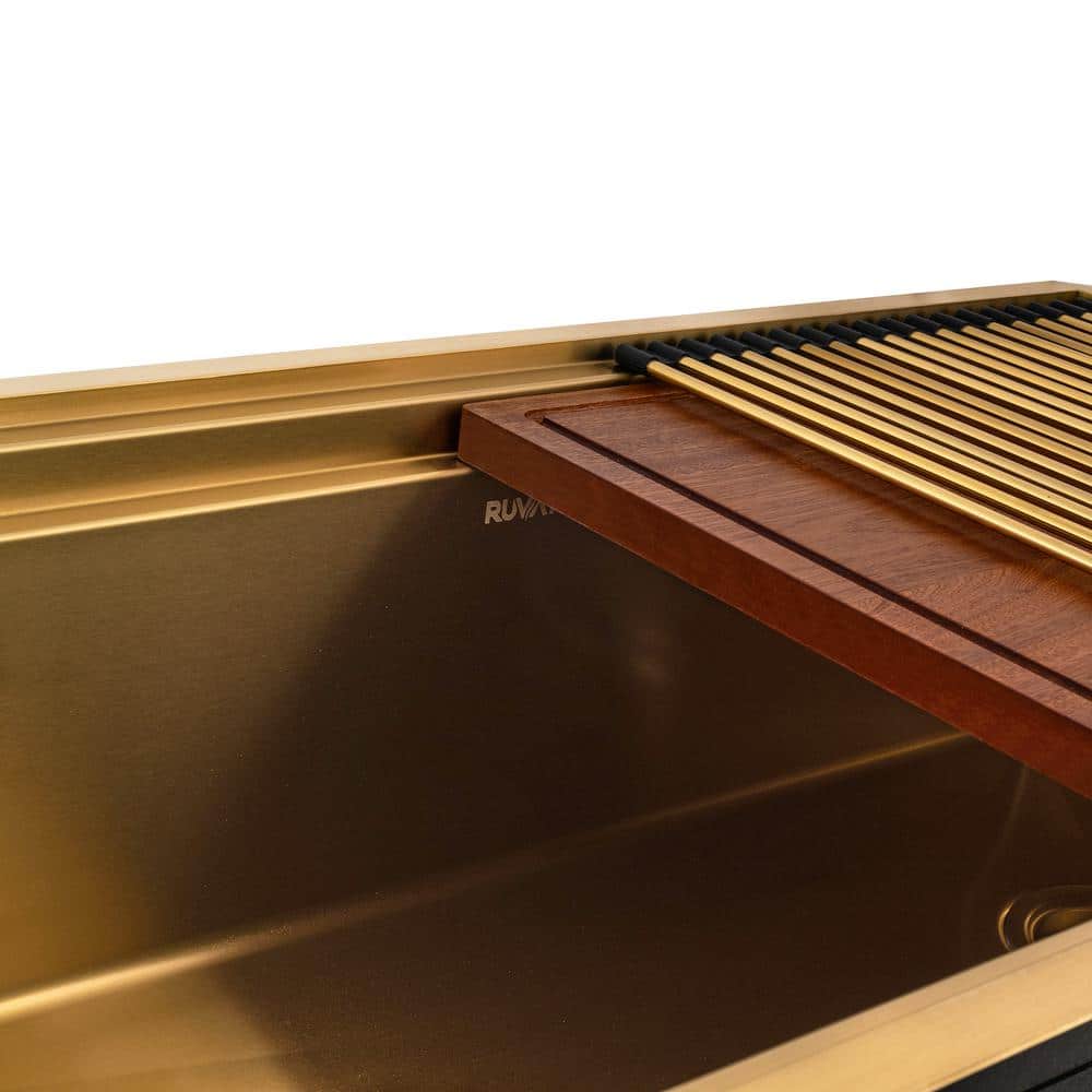 Ruvati 45-Inch Matte Gold Stainless Steel Workstation Kitchen Sink