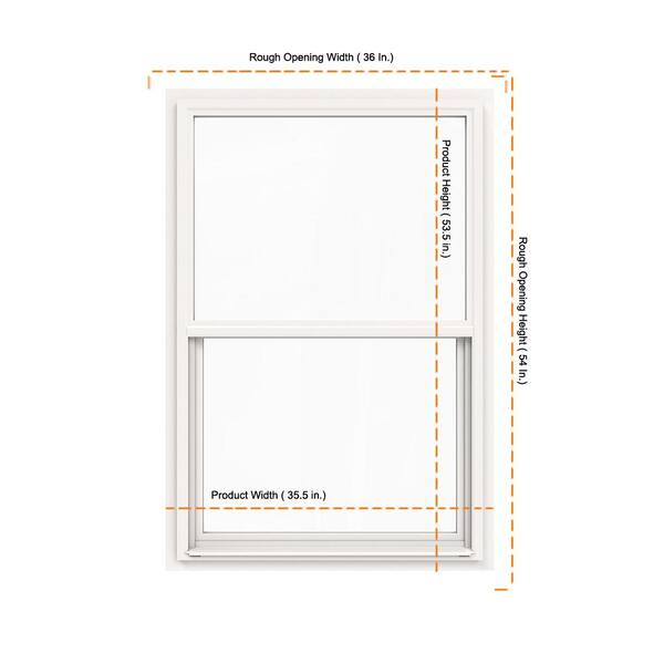 Jeld Wen 36 In X 54 In V 4500 Series White Single Hung Vinyl Window With Fiberglass Mesh Screen Thdjw143900470 The Home Depot