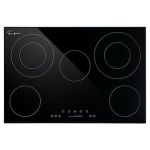 30 in. Smooth Surface Radiant Electric Cooktop in Black with 5 Elements Including Dual Element and Warm Zone