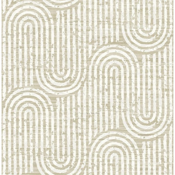 SCOTT LIVING Trippet Light Brown Zen Waves Wallpaper Sample