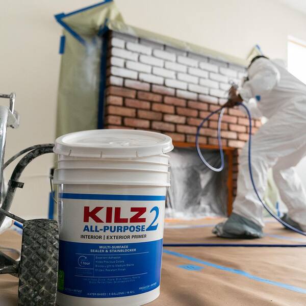 KILZ 2 All-Purpose Primer & Sealer - 1 Gallon, White, Interior/Exterior, Multi-Surface (MPN 20941)
