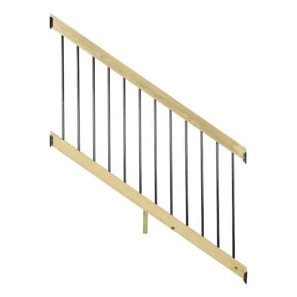 6 ft. Southern Yellow Pine Stair Rail Kit with Aluminum Round Balusters