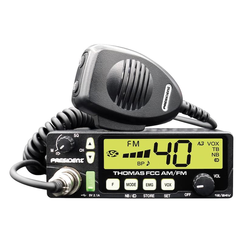 Thomas FCC 40-Channel 12-Volt/24-Volt AM/FM CB Radio